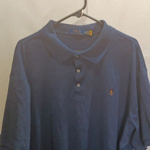 Polo Ralph Lauren Men's Navy Blue Short Sleeve Polo Shirt Size 3XB Flesh Pony